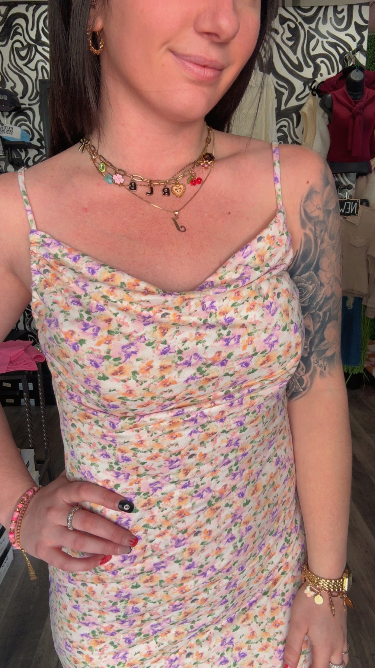 Eviana Floral Square Cami Maxi Dress