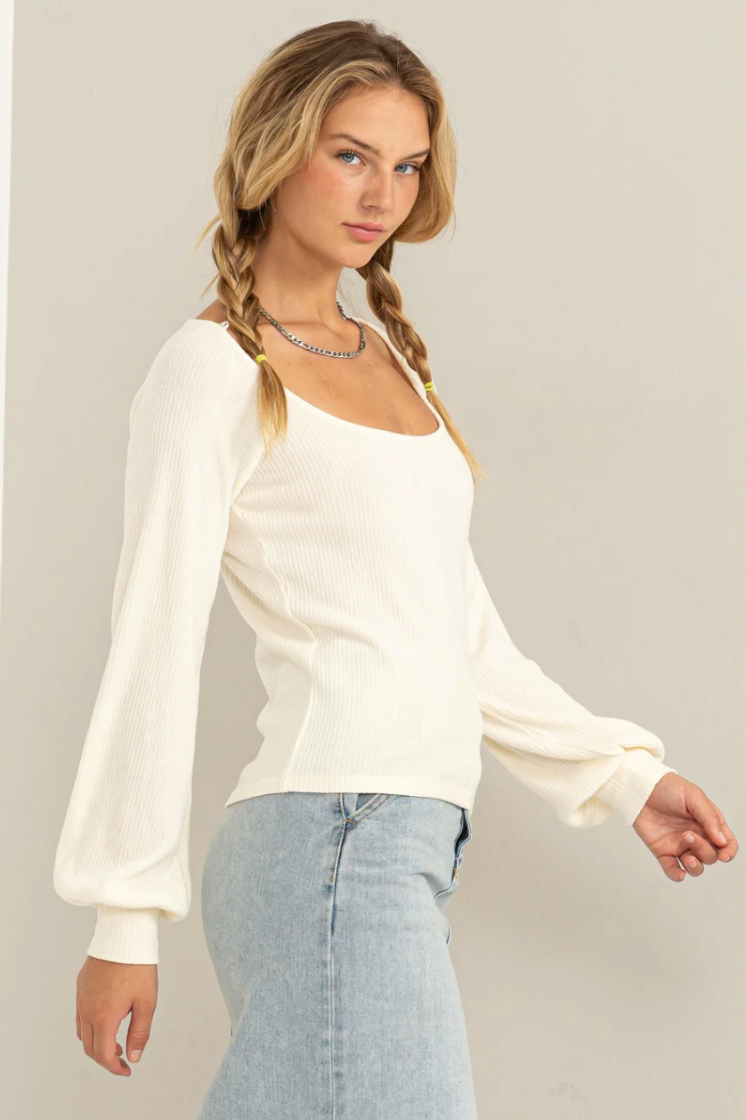 Stephanie Square Neck Balloon Top