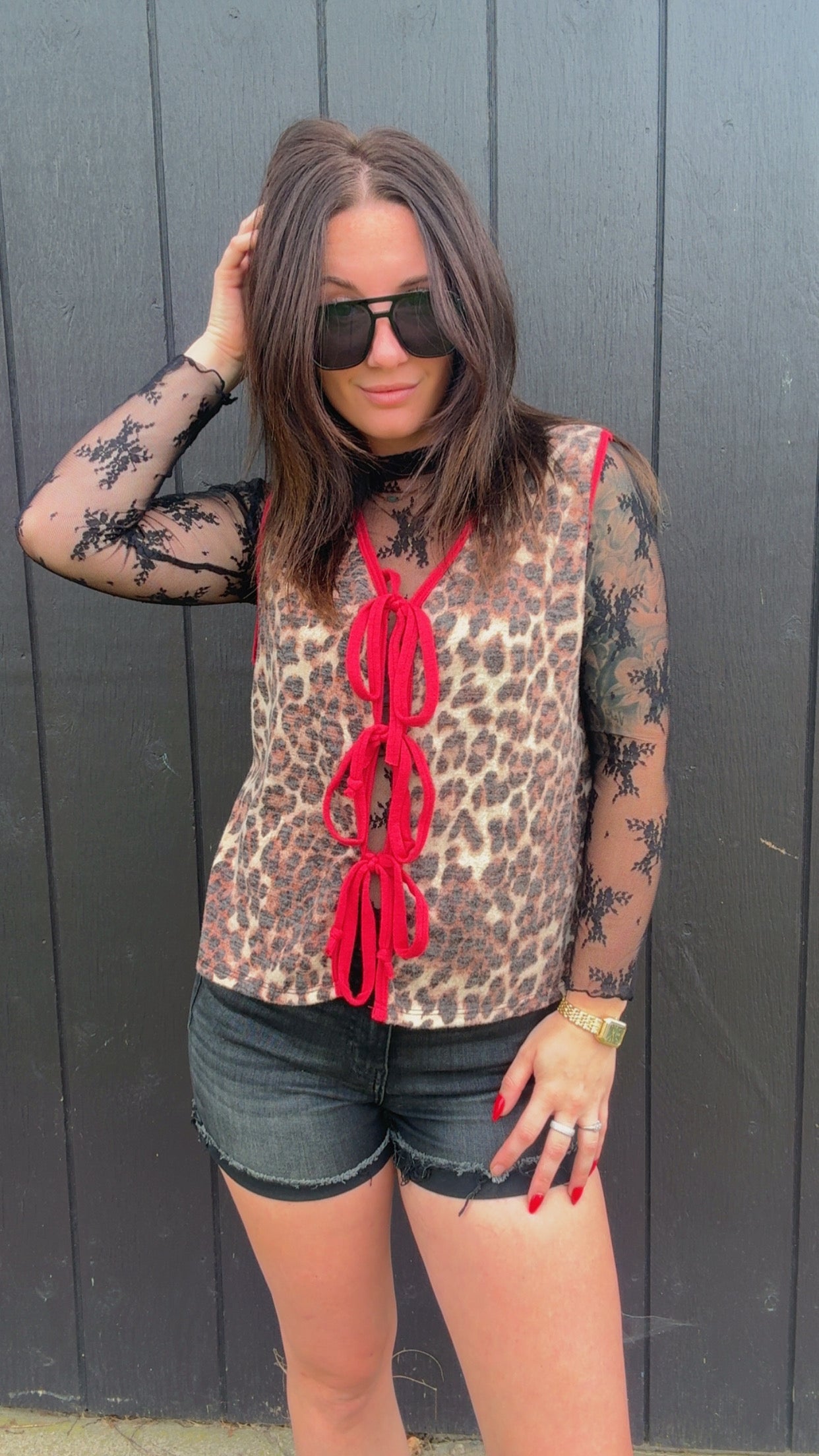 Luella Leopard Tie Vest