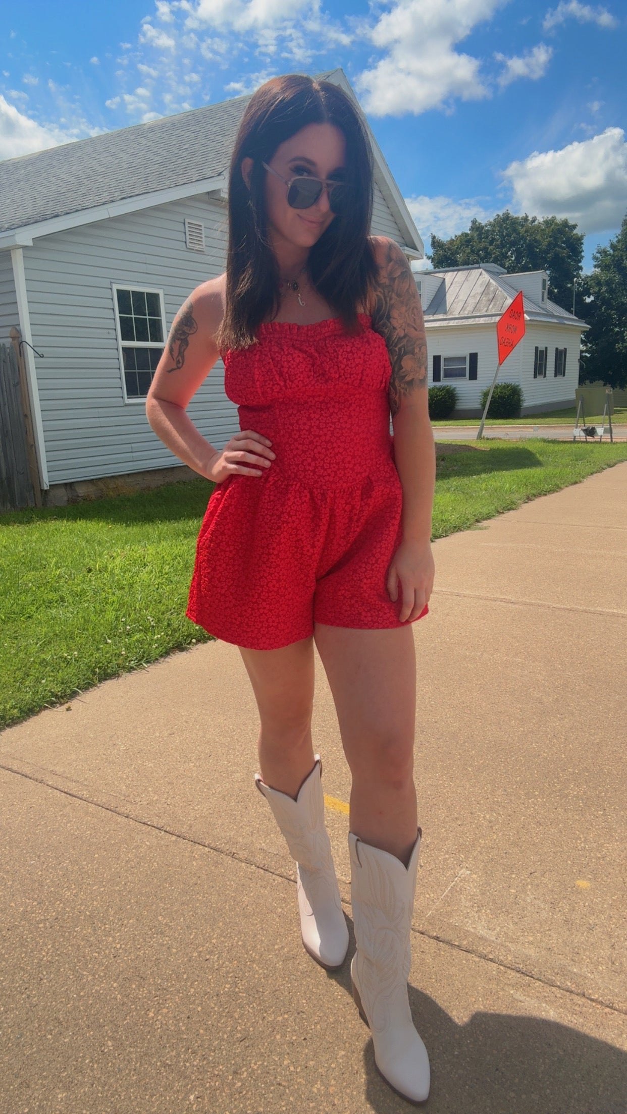 Jessi Floral Lace Romper