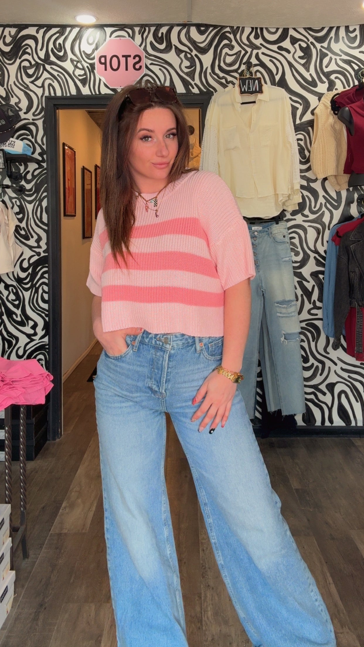 High Rise Wide Leg Authentic Beach - Bar - Pant Denim Pant