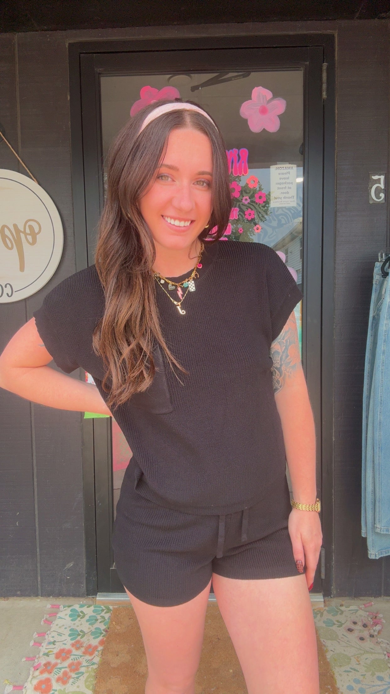 Kaia Short Sleeve Sweater & Shorts Set