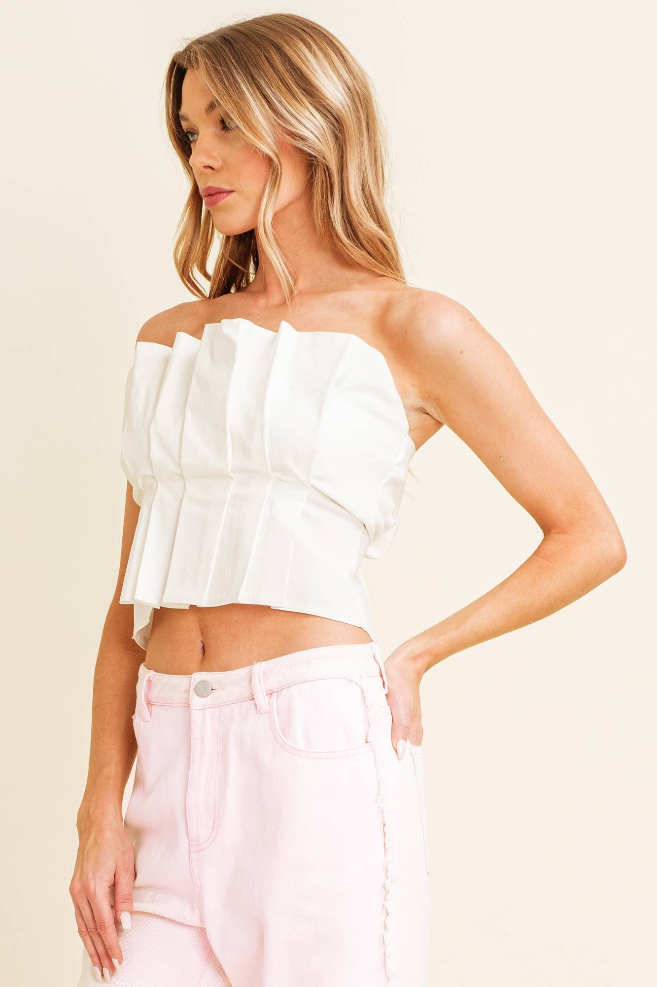 Chloe Pleated Sleeveless Women's Blouse
