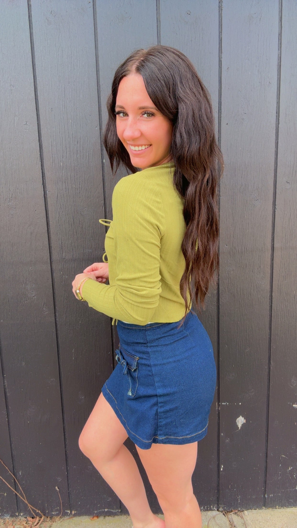 Bailee Bow Tie Long Sleeve Crop Top