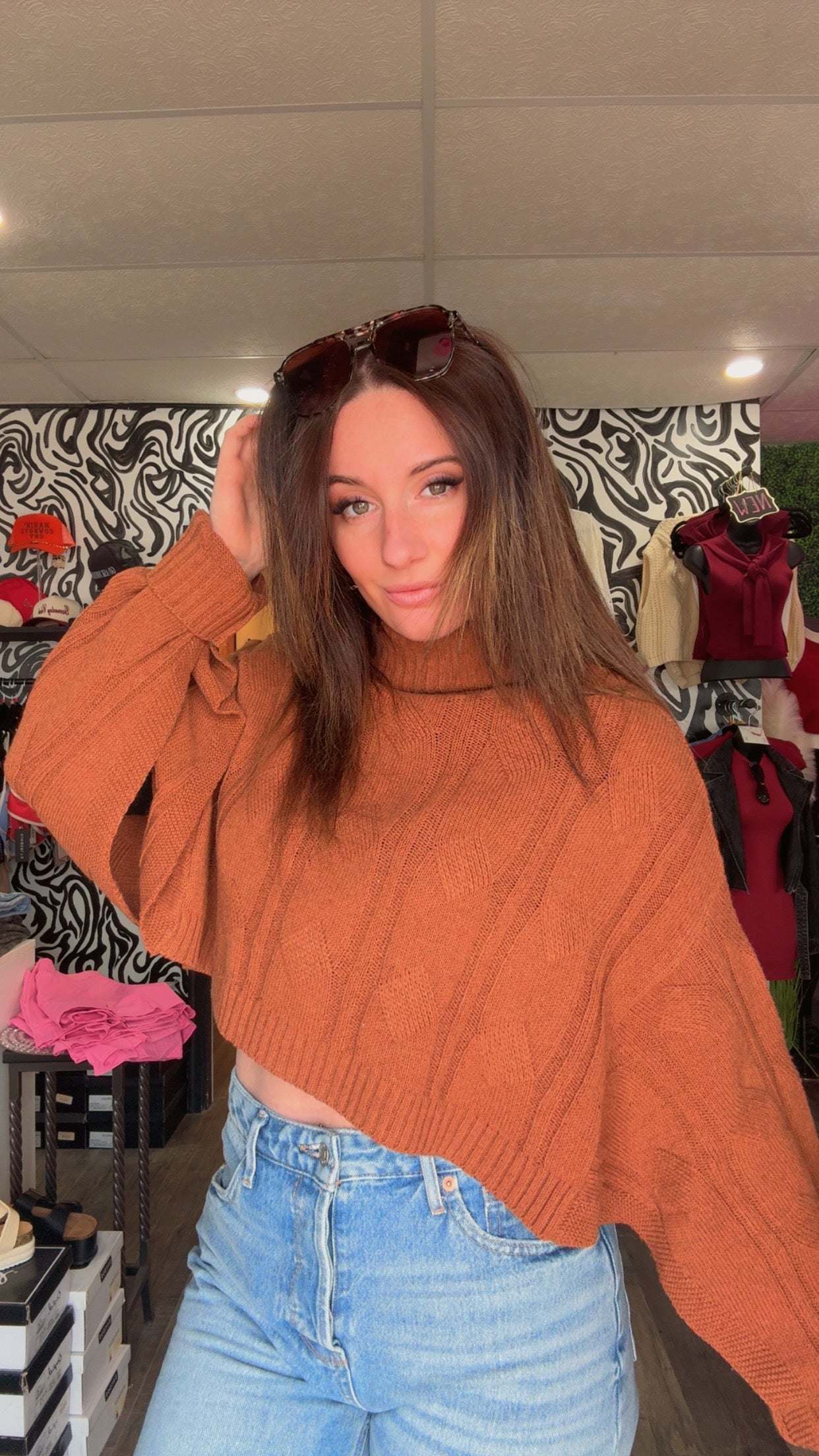 Nevaeh Turtleneck Poncho Sweater