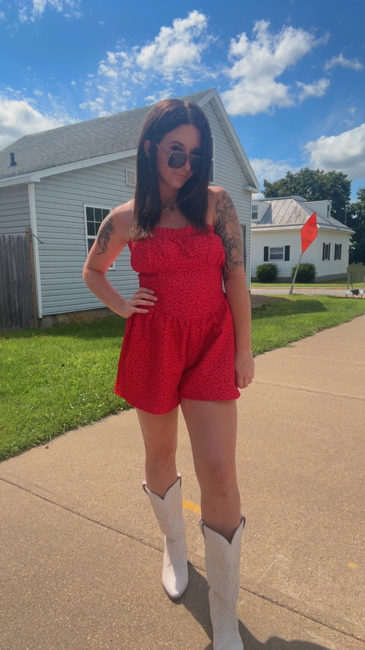 Jessi Floral Lace Romper