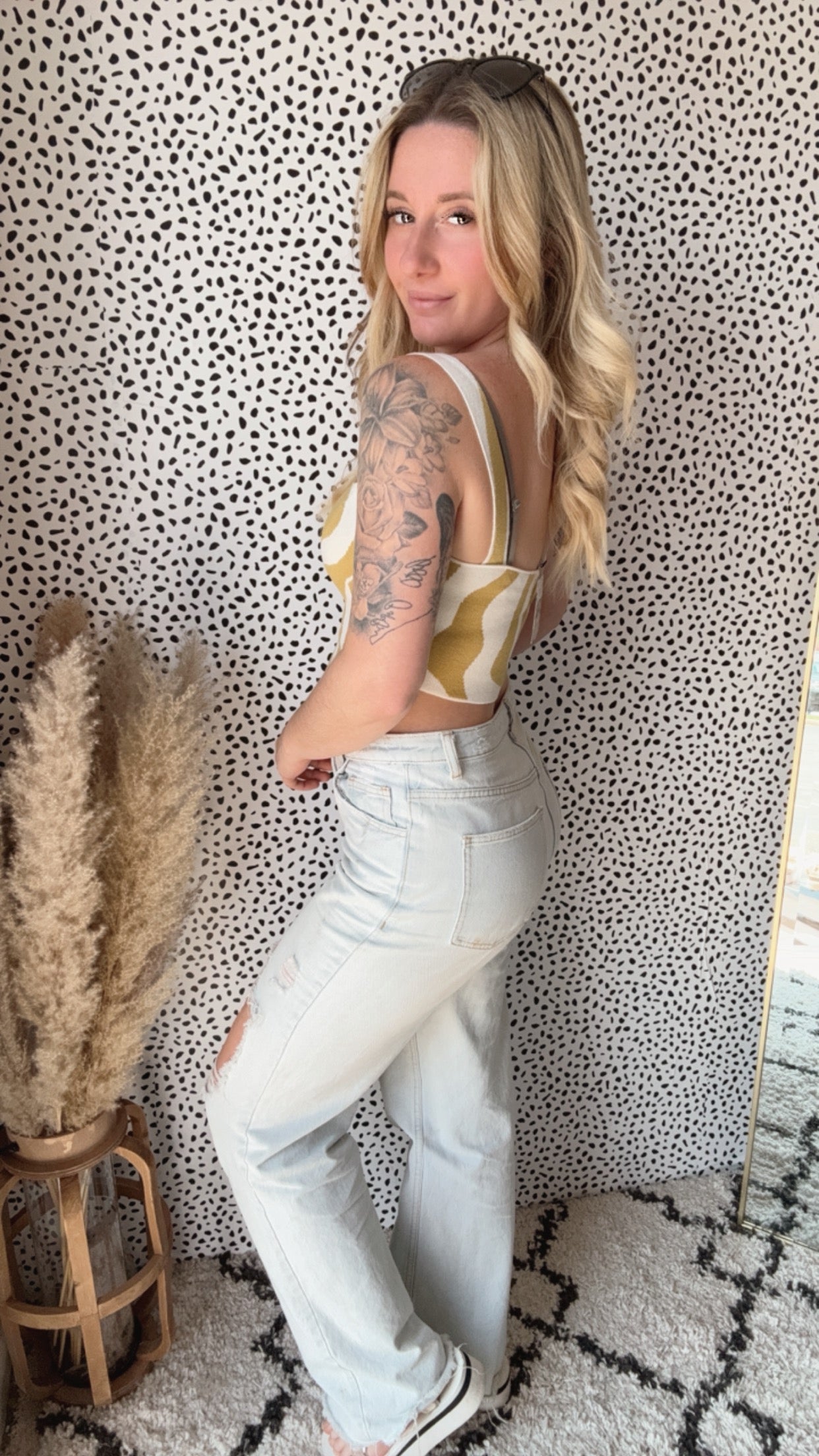 Gracie Graphic Pattern Knit Tank Top