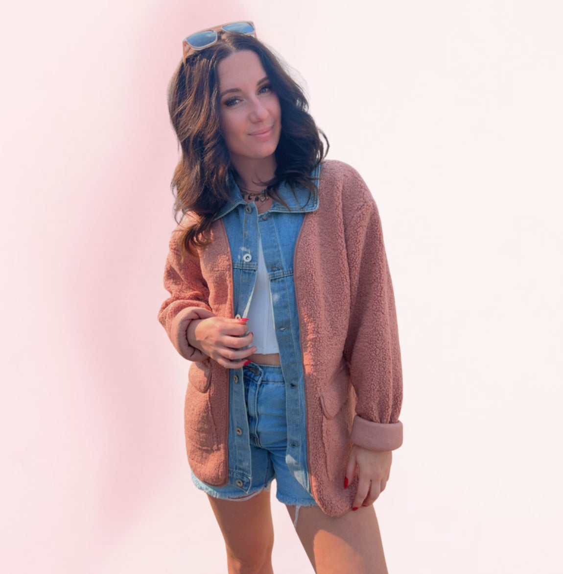 Maggie Fleece / Denim Shacket