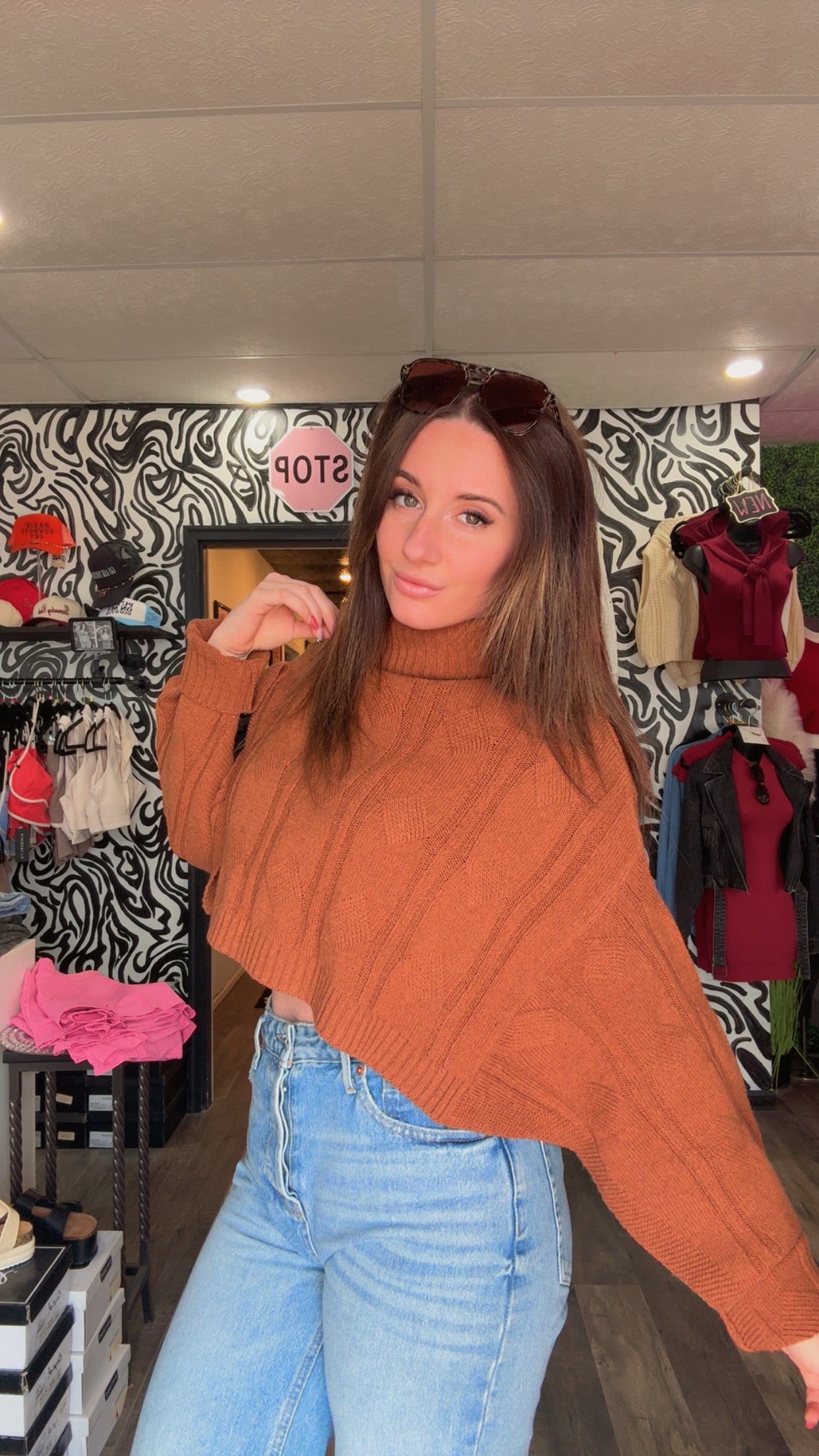 Nevaeh Turtleneck Poncho Sweater