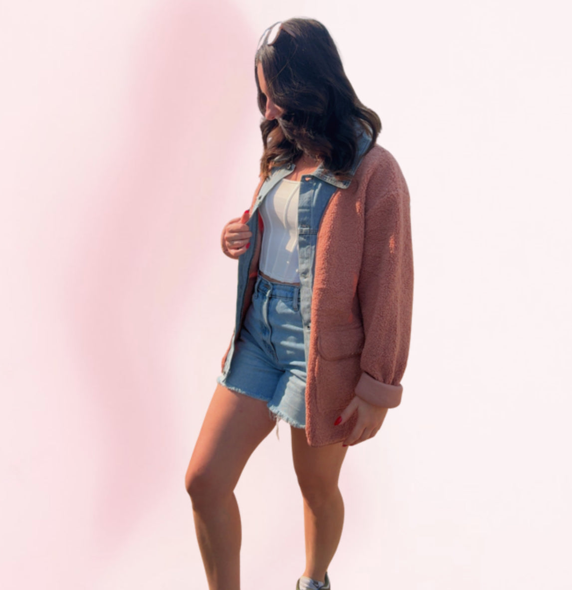 Maggie Fleece / Denim Shacket