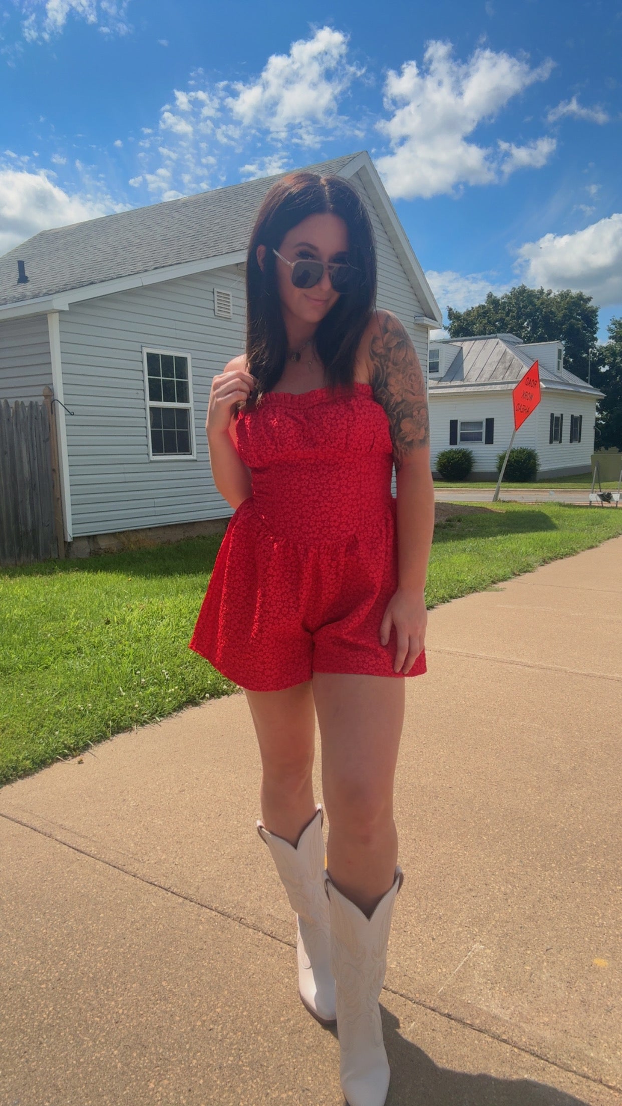 Jessi Floral Lace Romper