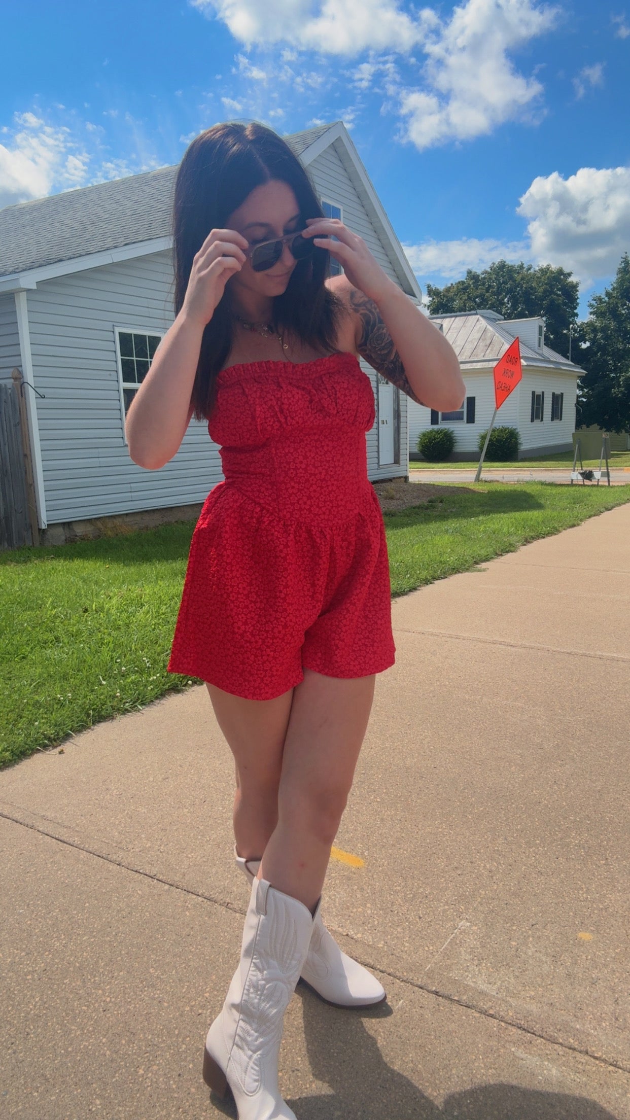 Jessi Floral Lace Romper