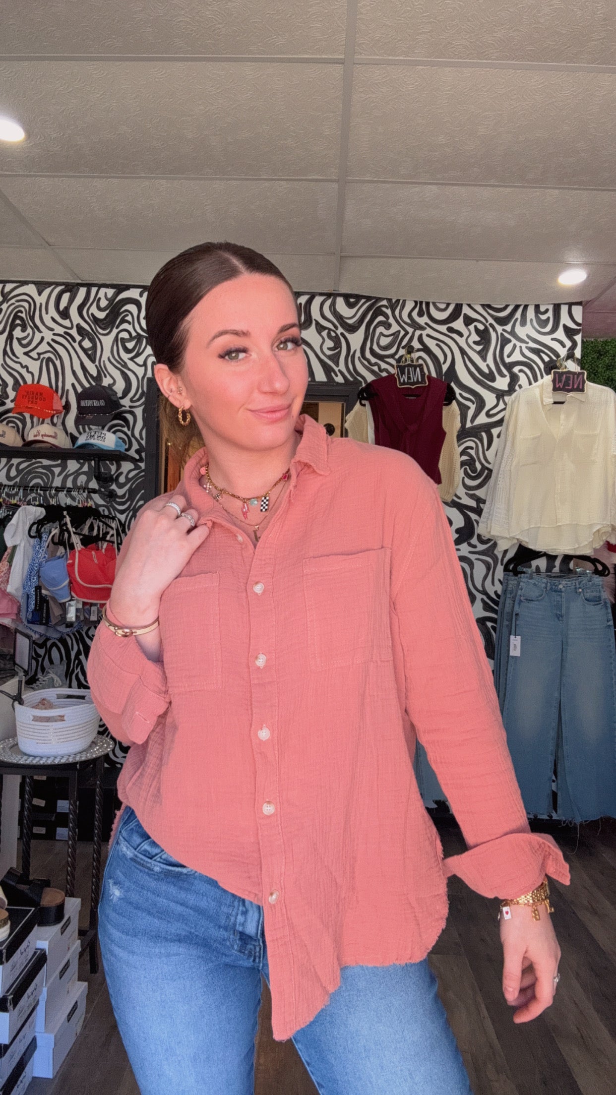 Marilynn Gauze Button Down