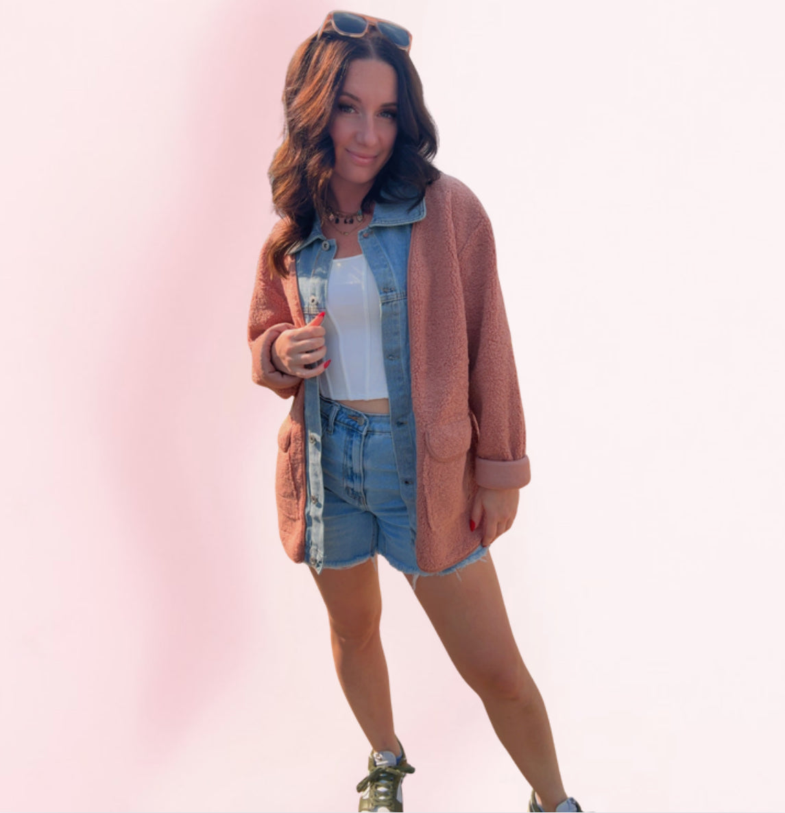 Maggie Fleece / Denim Shacket