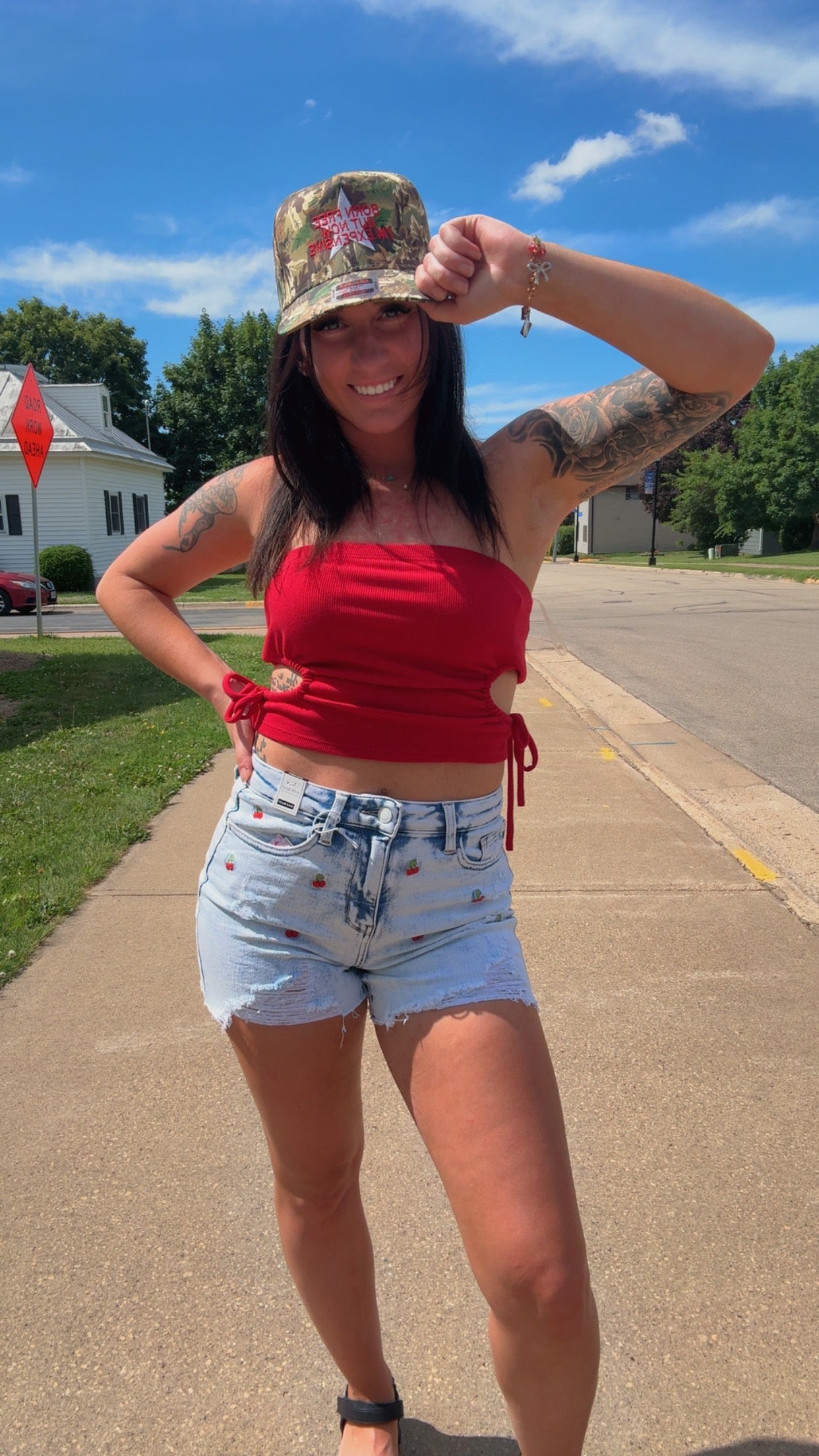 Judy Blue Cherry Acid Wash Shorts