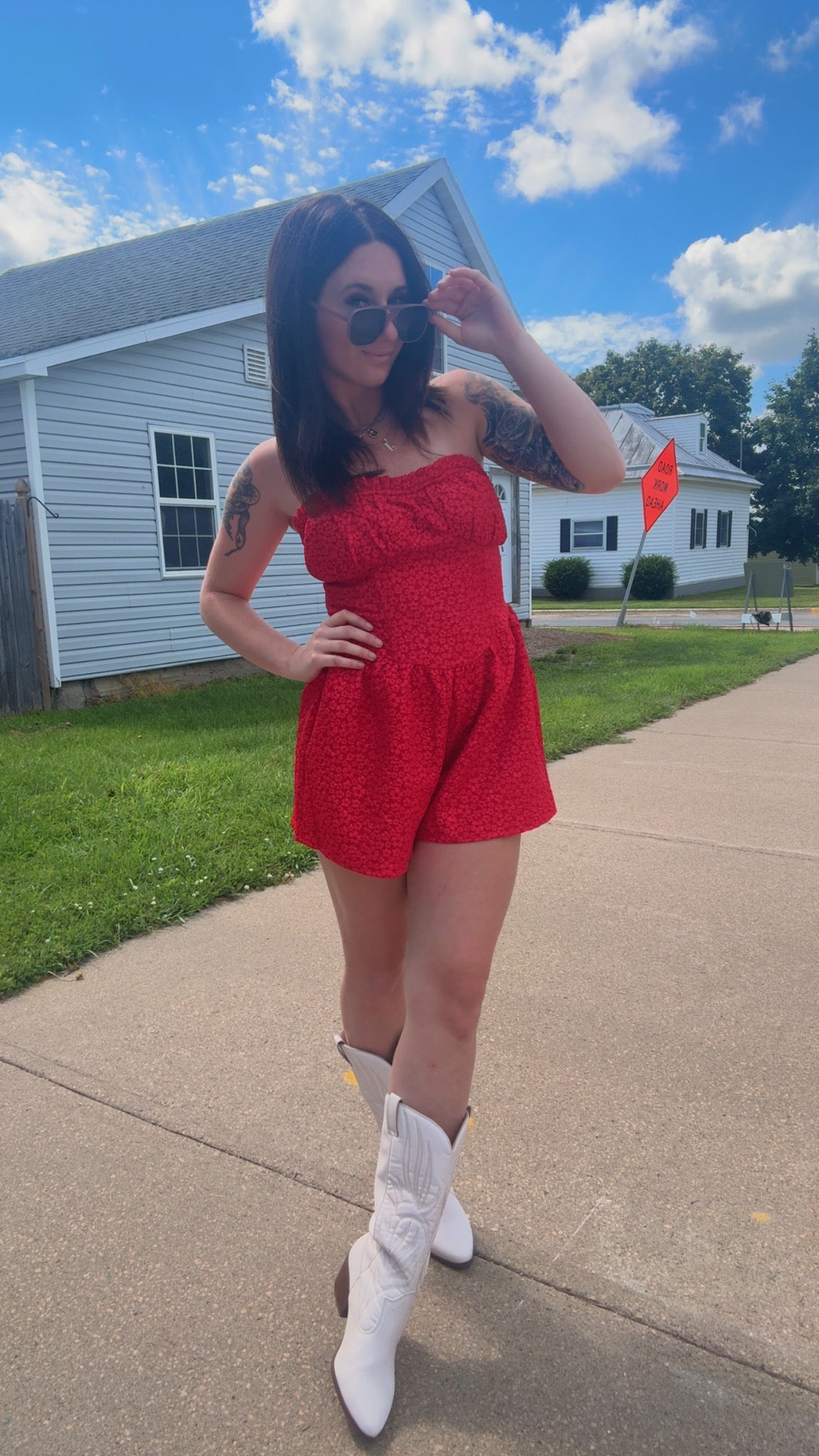 Jessi Floral Lace Romper