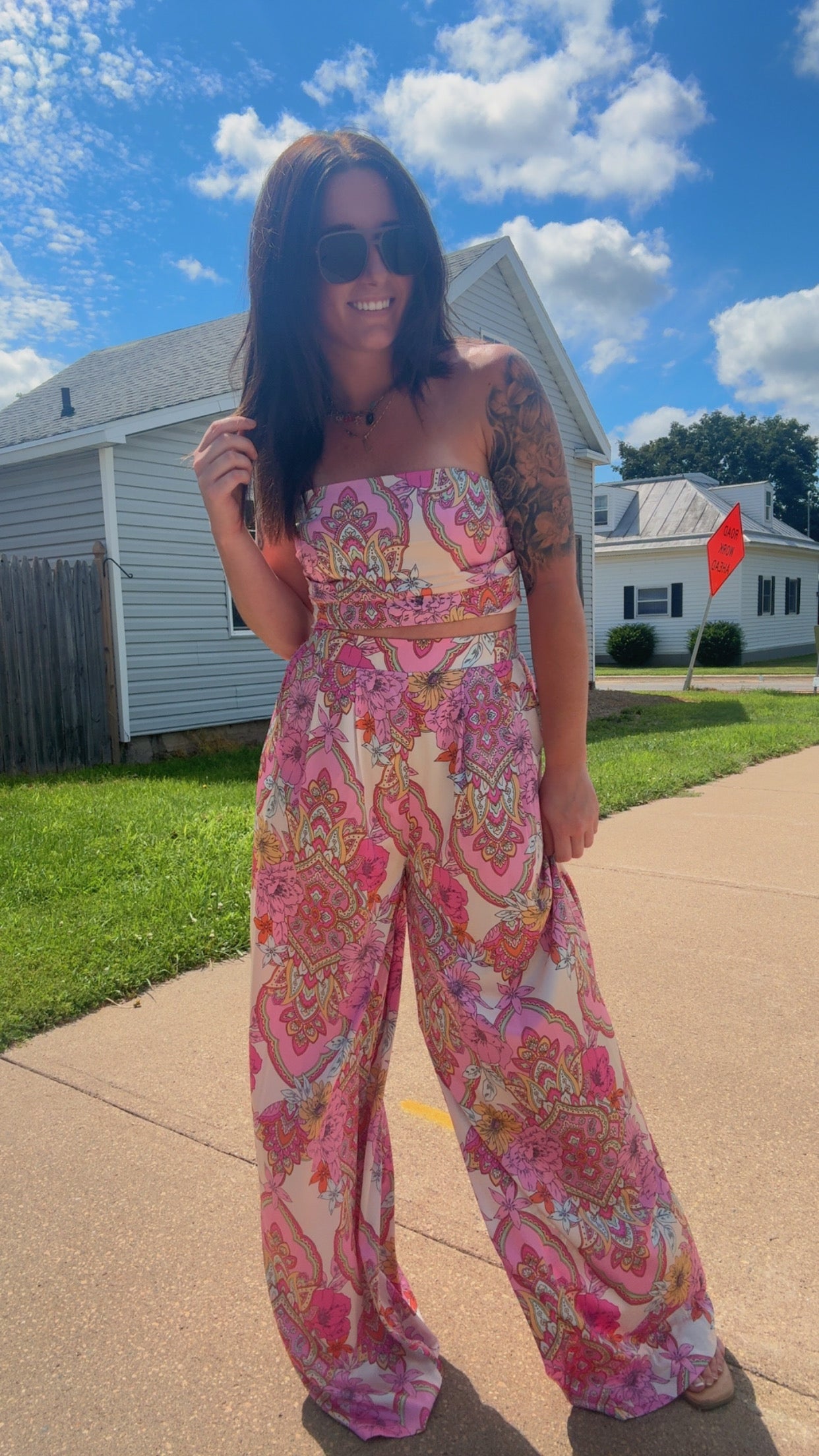 Retro Vintage Bandana Style Floral Pastel Pants