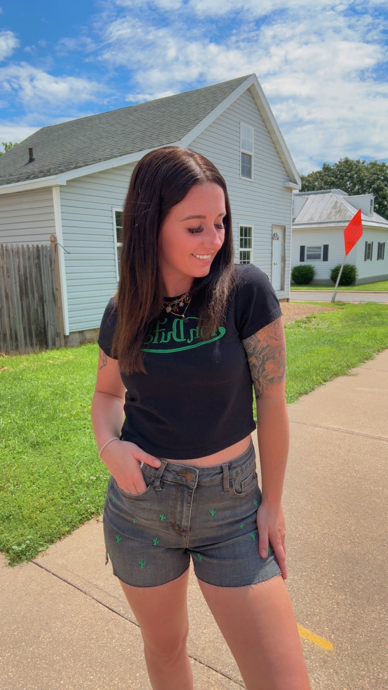 Judy Blue Cactus High Waisted Shorts