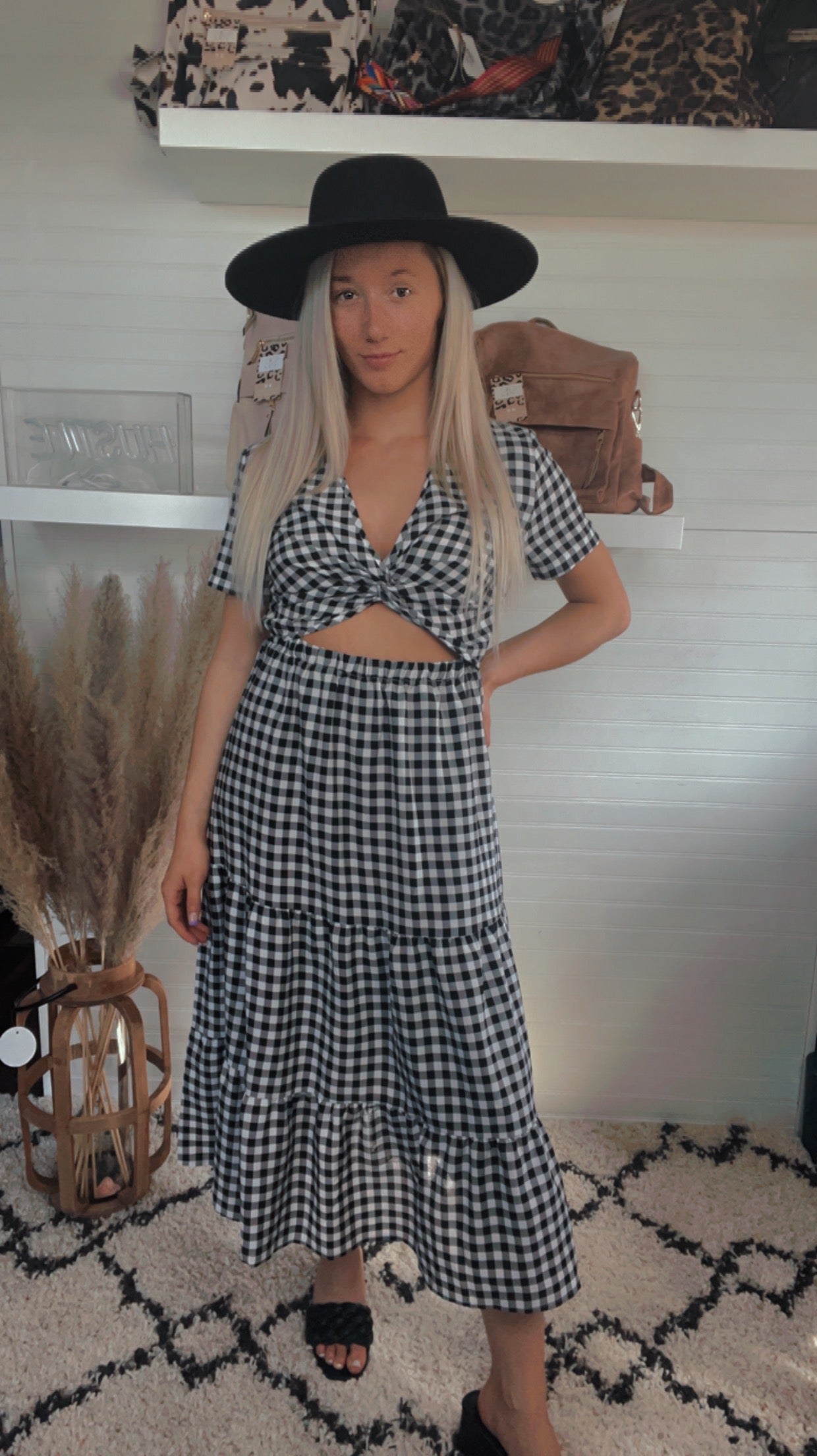 Shelby Twist Cut-Out Ruffle Hem Dress