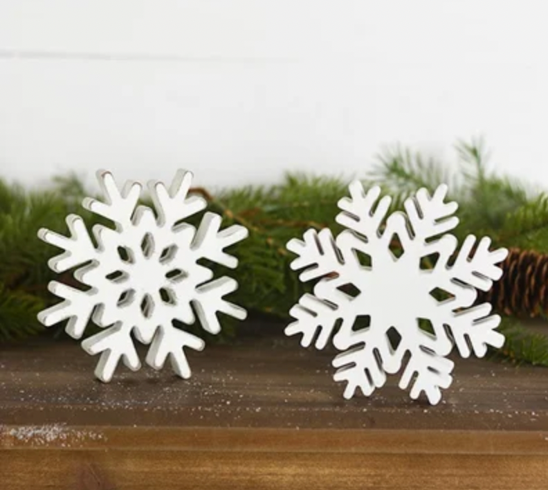 5" WOOD SNOWFLAKE