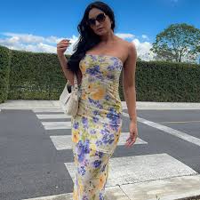 Bowie Floral Bandeau Bodycon Dress