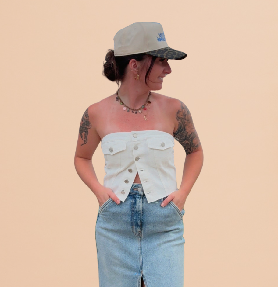 Kaylani Denim Corset Top