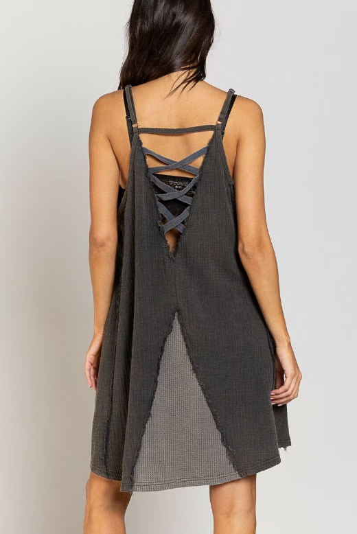 Oversized Tank Dress- Black