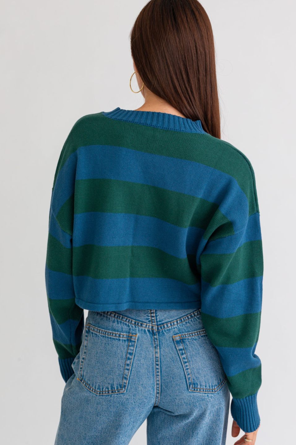 Rena Crop Striped Sweater