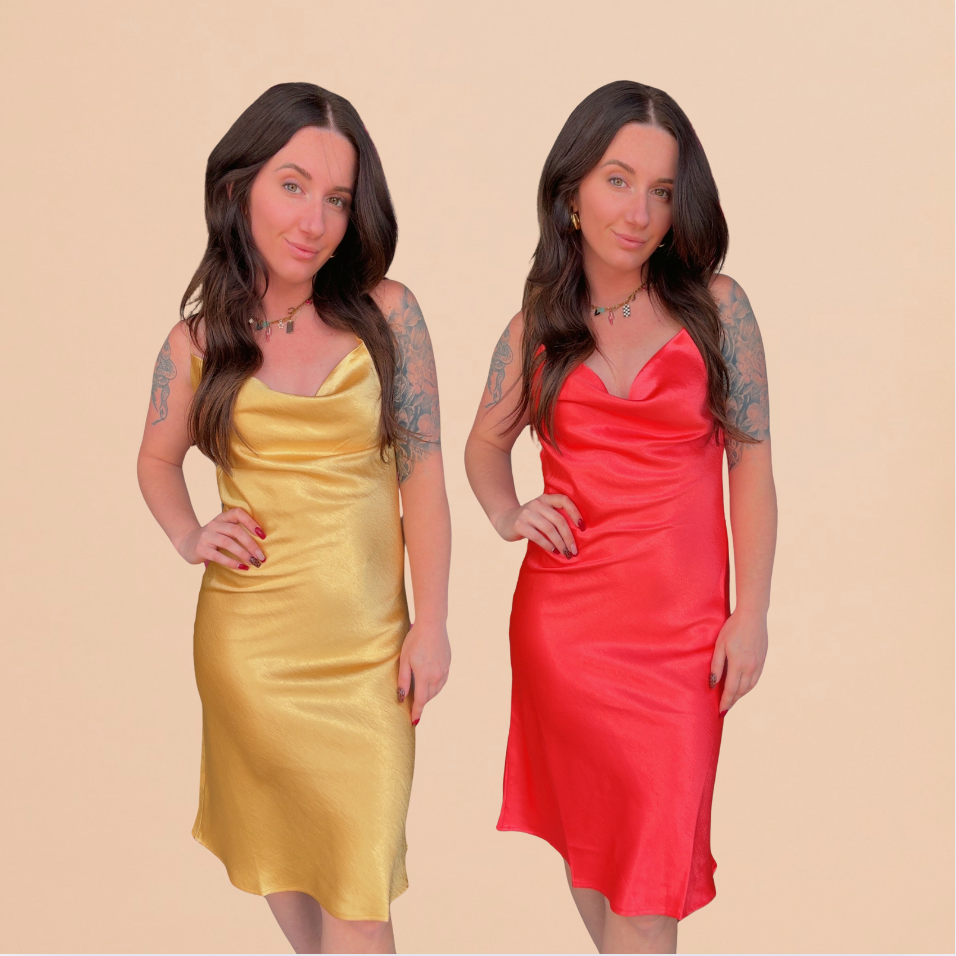 Talia Satin Midi Dress