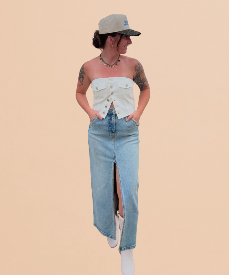 Kaylani Denim Corset Top
