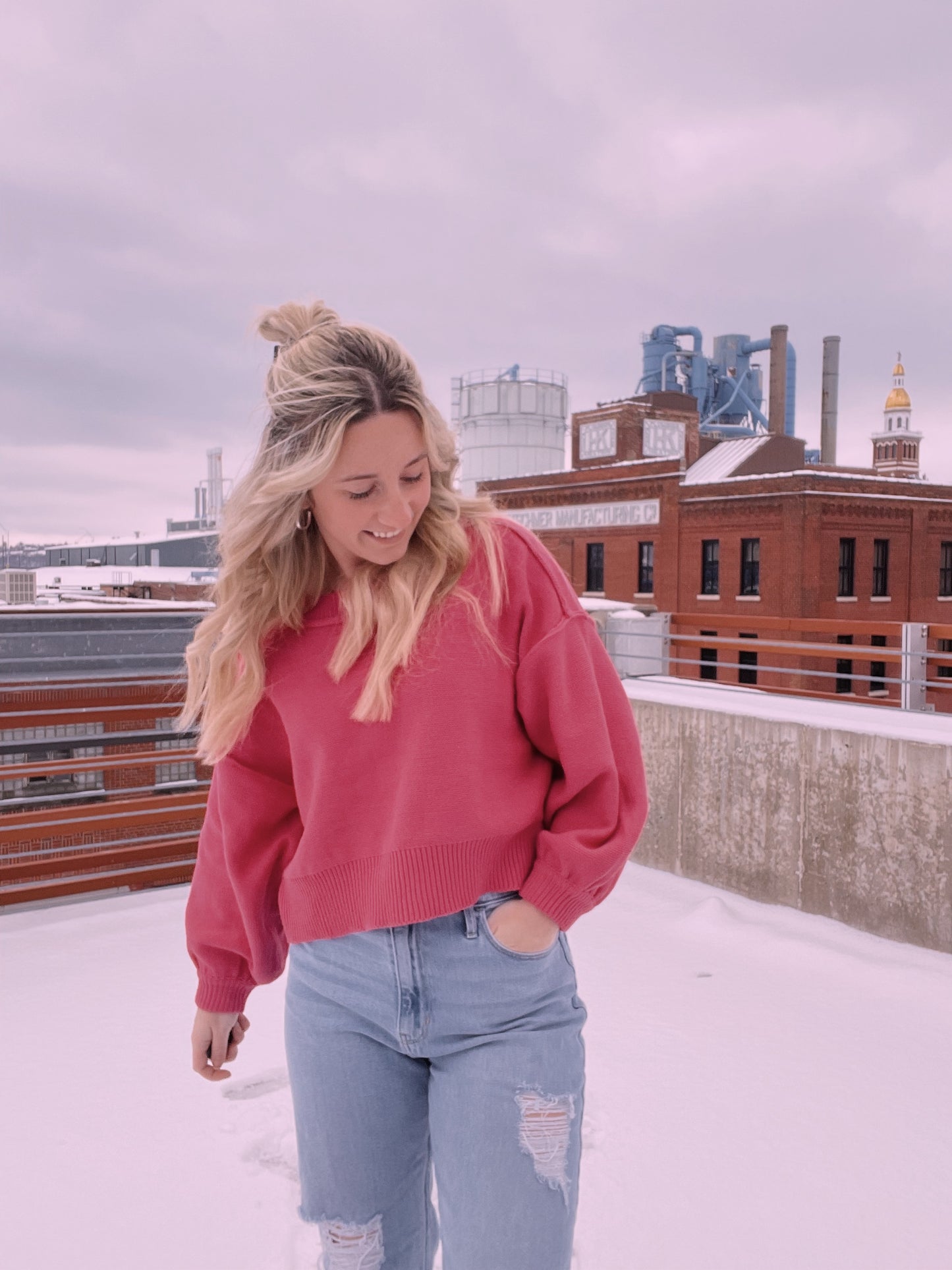 Heather Seam Detail Sweater