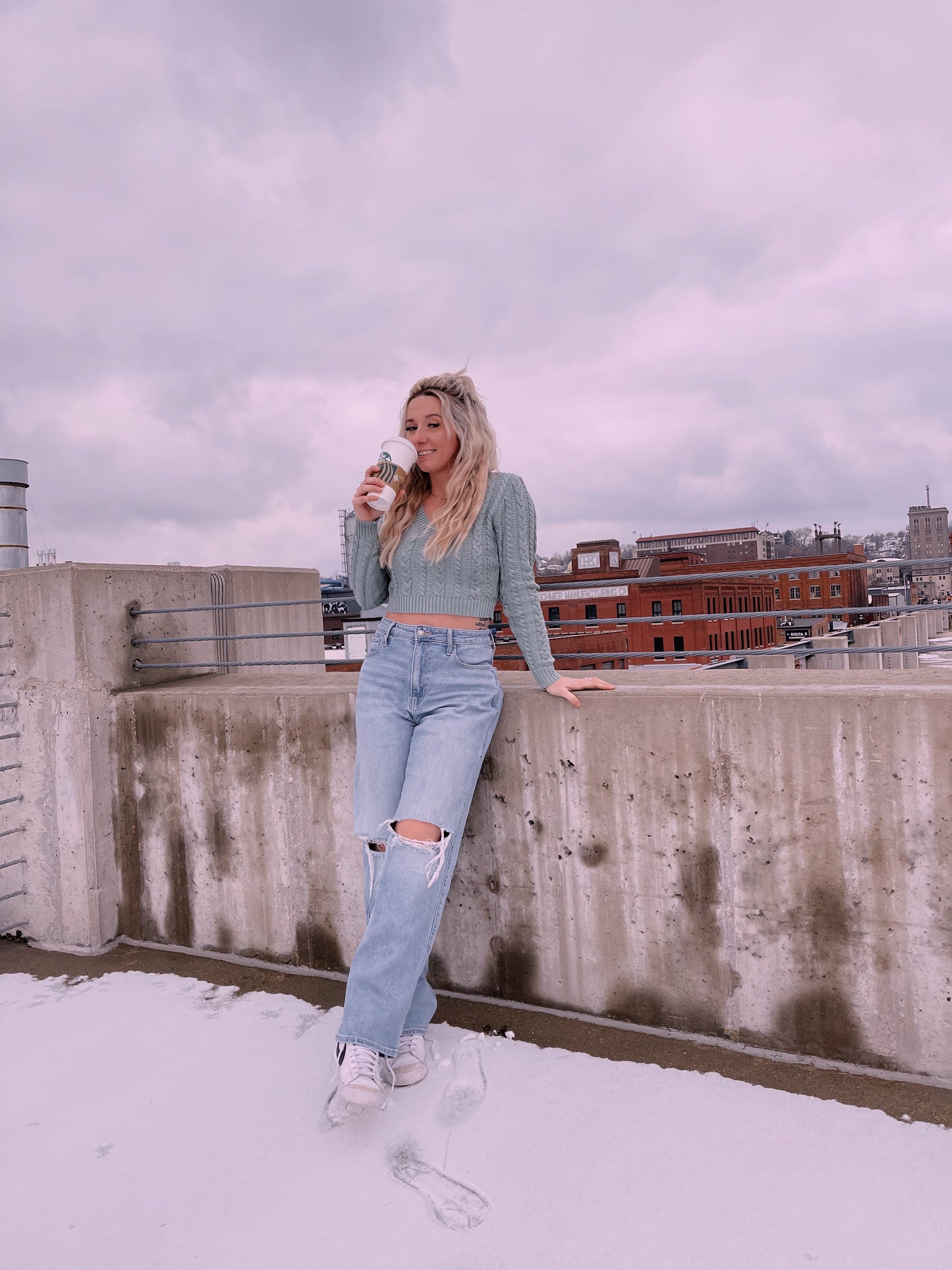 Fay Cropped Cable Knit Sweater