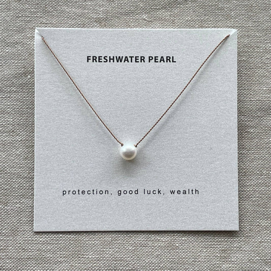 Floating Pearl Necklace- Wealth