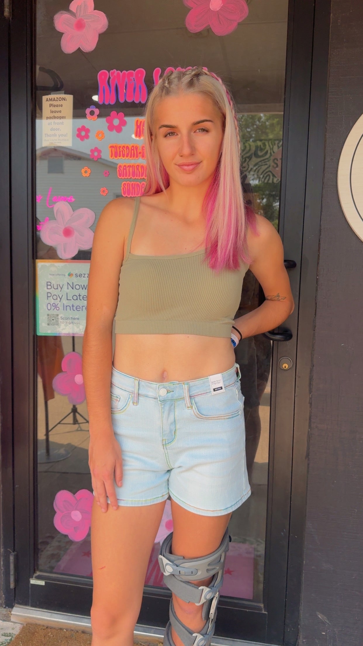 Judy Blue Rainbow Thread Shorts