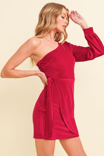 Velma Velvet One Shoulder Dress