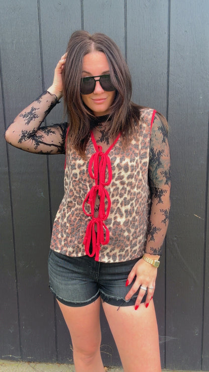 Luella Leopard Tie Vest