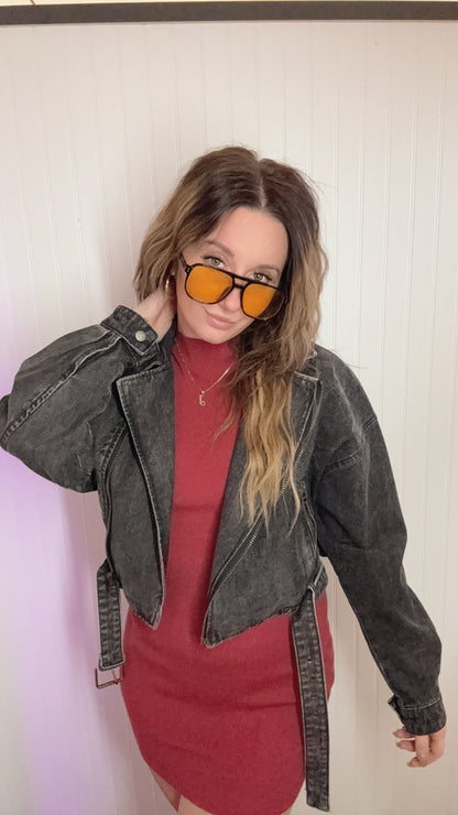 Morgan Cropped Denim Jacket