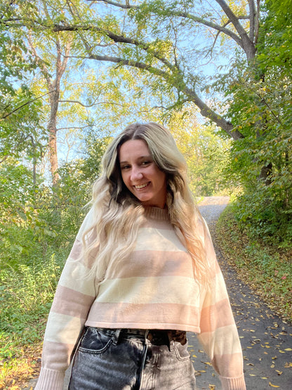 Brynn Crop Striped Sweater