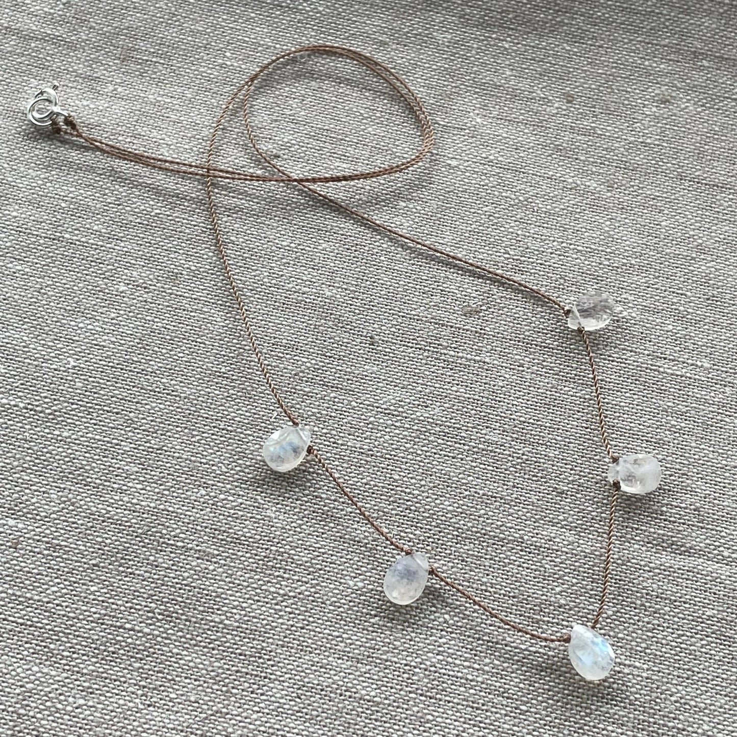 Rainbow Moonstone 5 Stone Necklace- New Beginnings