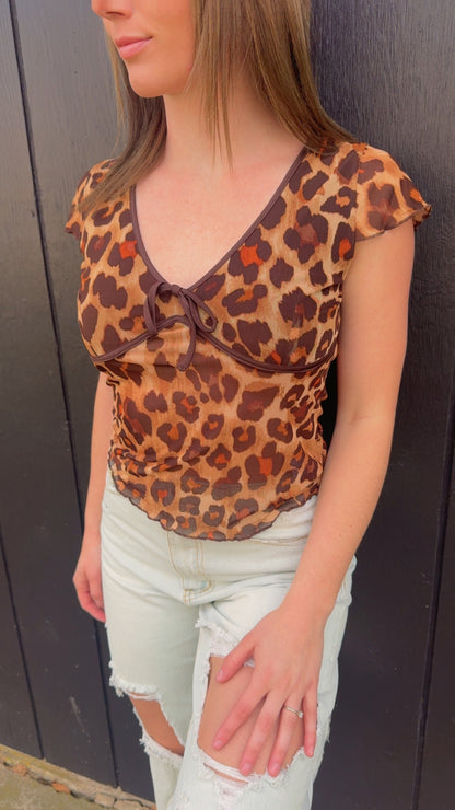 Jada Cap Sleeve Leopard Top