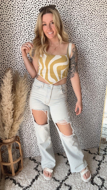 Gracie Graphic Pattern Knit Tank Top