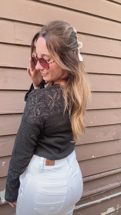 Lacey Detail Button Down Top