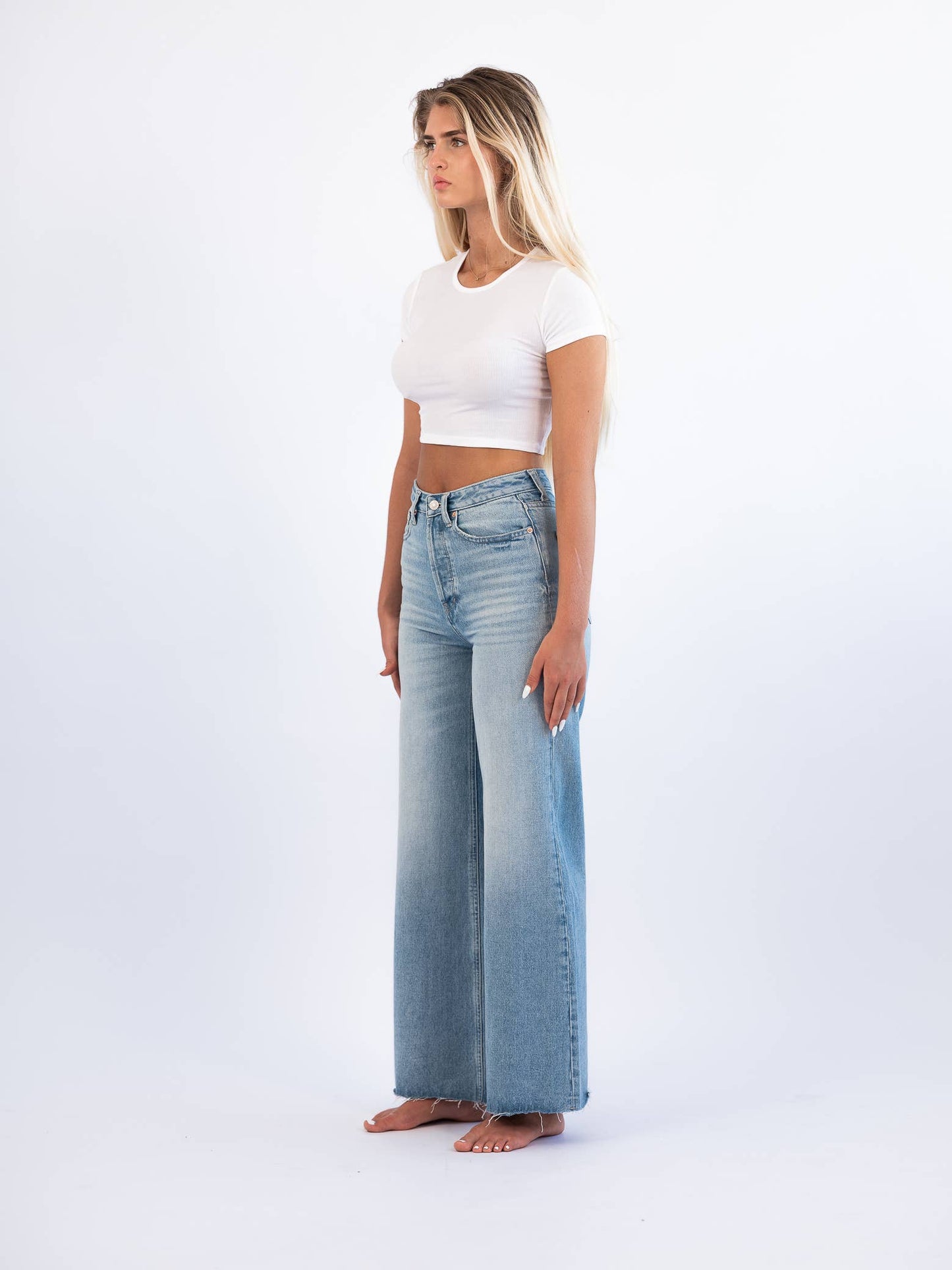 High Rise Wide Leg Authentic Beach - Bar - Pant Denim Pant