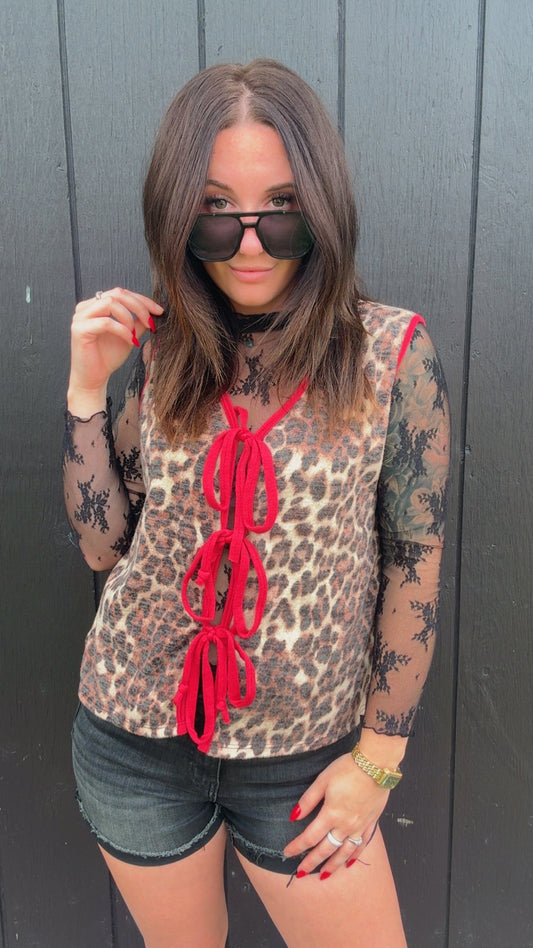 Luella Leopard Tie Vest