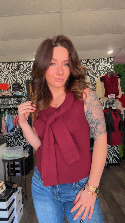 Cathrine Sleevless Tie Detail Sweater