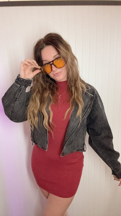Morgan Cropped Denim Jacket