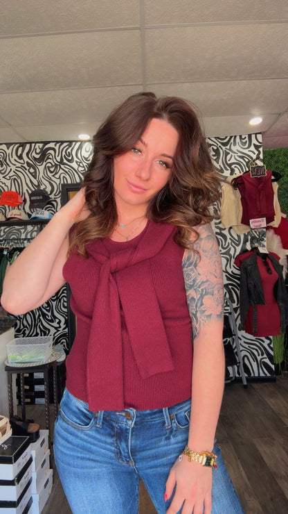 Cathrine Sleevless Tie Detail Sweater