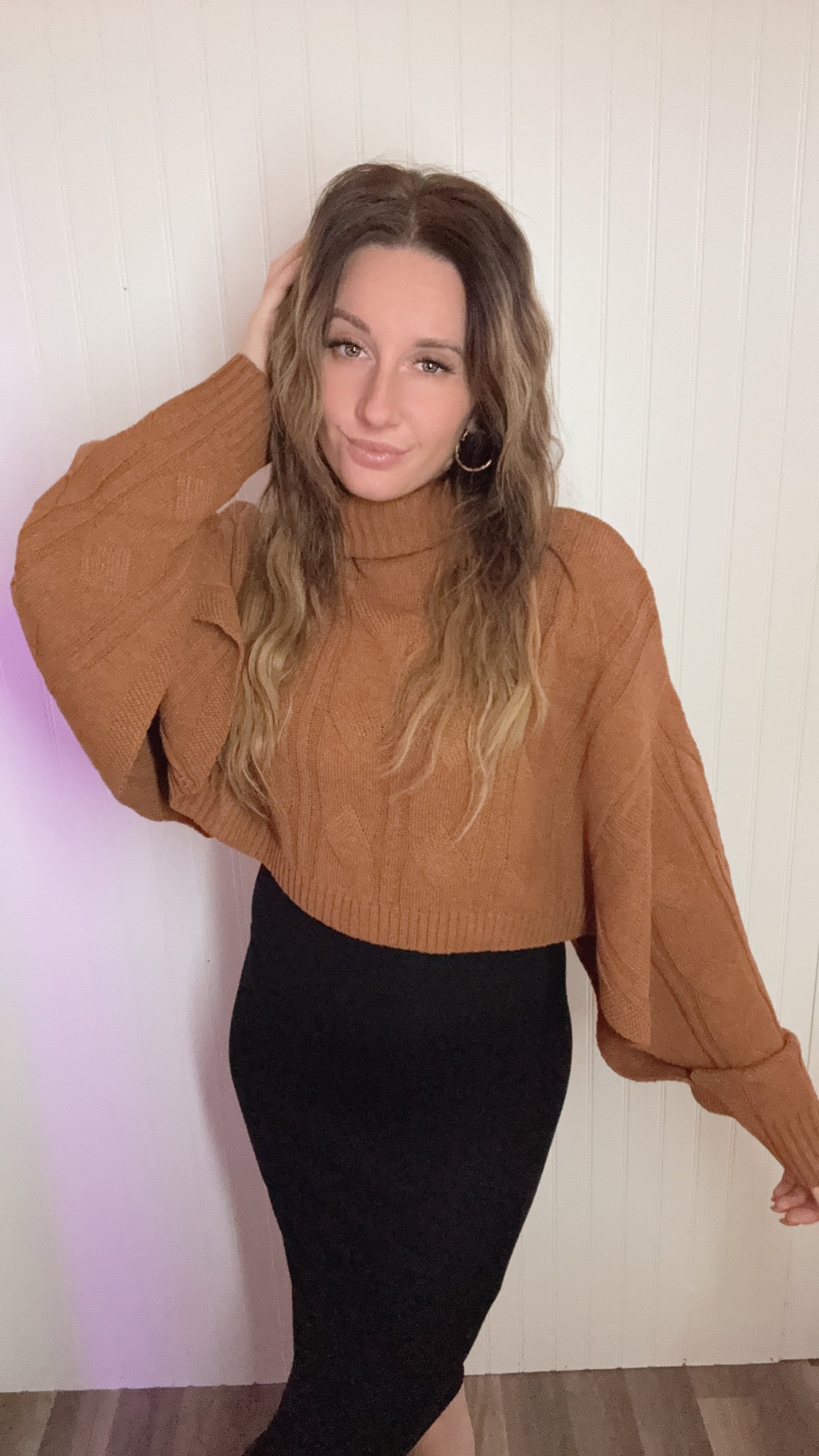 Nevaeh Turtleneck Poncho Sweater