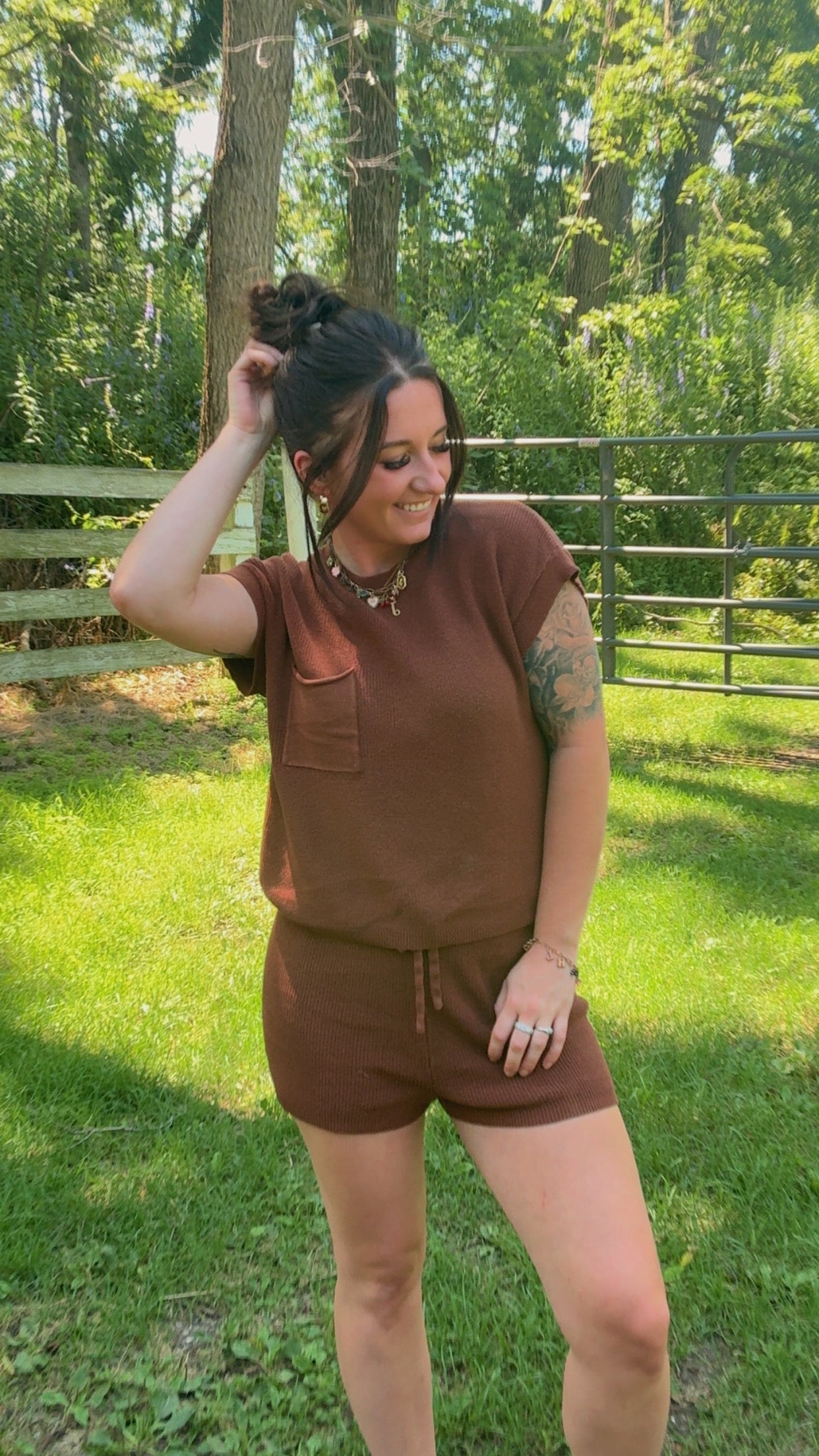 Kiara Short Sleeve Sweater & Shorts Set