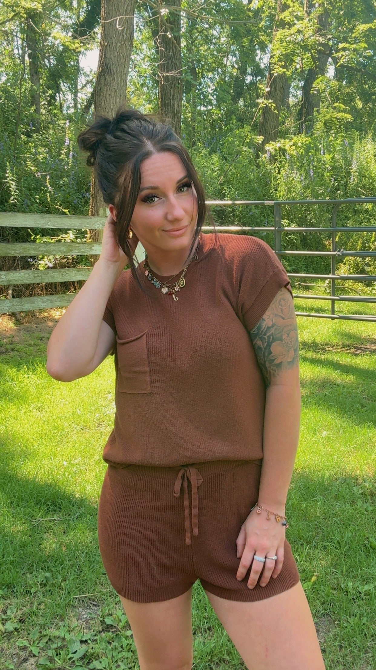 Kiara Short Sleeve Sweater & Shorts Set